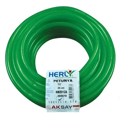 Градински маркуч за поливане Herly PVC 2-слоен армиран  19 мм, 4 bar, зелен, Petunya