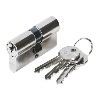 Ключалка секретна ABUS симетрична с 3 ключа 30/40 DIN, никел, E45 N 30/40B