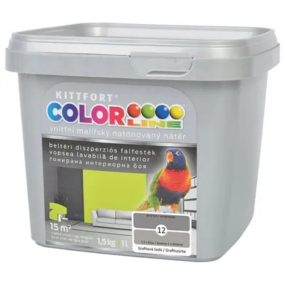 Латексова боя Kittfort цветна  1.5 кг, графитеносива 12, Colorline