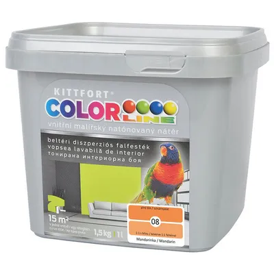 Латексова боя Kittfort цветна 1.5 кг, мандарина 08, Colorline