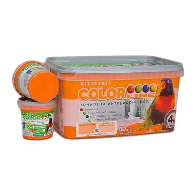 Латексова боя Kittfort цветна 4 кг, мандарина 08, Colorline