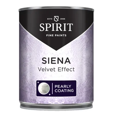 Латексова боя Orgahim латексова цветна 1 л, бяла кадифен ефект, Spirit Effect Siena