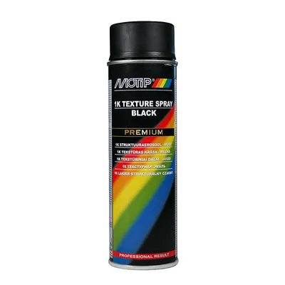 Спрей боя Motip флакон  0.5 л, черна, структурен ефект, Premium