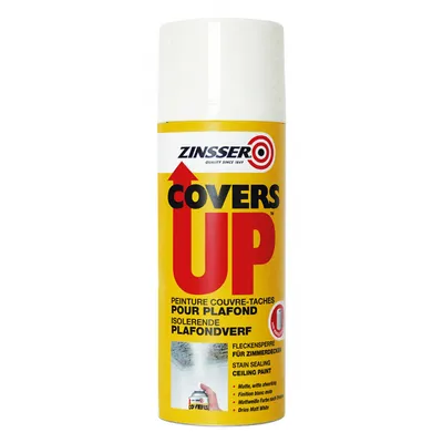 Спрей боя Zinsser 2 в 1 флакон за блокиране на петна 0.4 л, бял, CoversUp