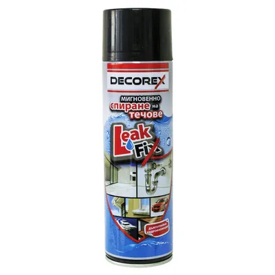 Спрей уплътняващ Decorex за спиране на течове  0.396 кг, черен, Leak Fix