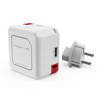 Адаптор от 220 V към USB Allocacoc 4xUSB+1x micro USB  бял, PowerUSB Portable