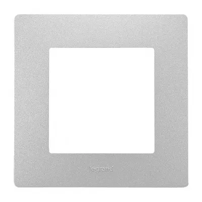 Декоративна рамка Legrand за ключове и контакти един модул алуминий, 86х86x10.2 мм, Niloe