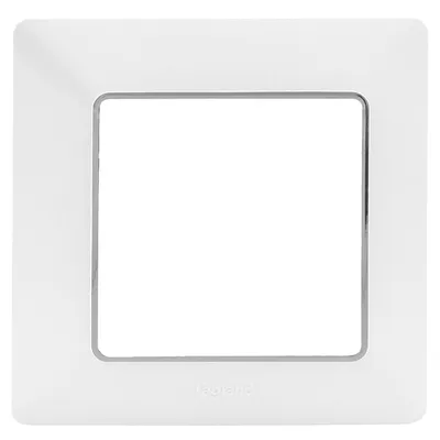 Декоративна рамка Legrand за ключове и контакти един модул бяла/хром, 86х86x9.8 мм, Valena Life