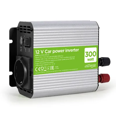 Инвертор Gembird за автомобил  10-16 V, 300 W, EG-PWC300-01