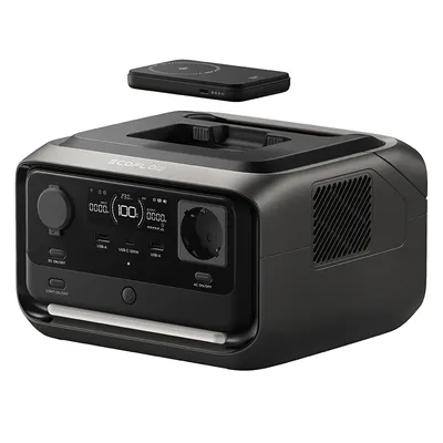 Преносима електростанция EcoFlow  600 W, 286 Wh, 230 V, 3 A, River 3 Plus Wireless