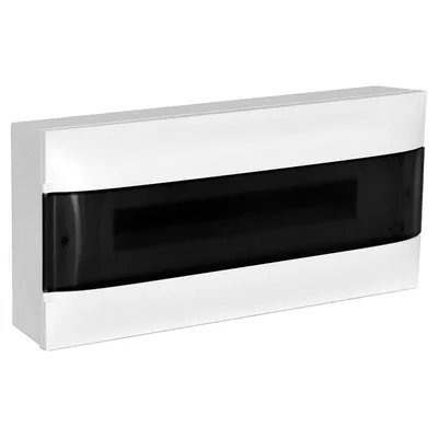 Табло електроразпределително Legrand апартаментно за открит монтаж 236х508х107 мм, 40 IP, бяло/опушена врата, 22 модула, Practibox S