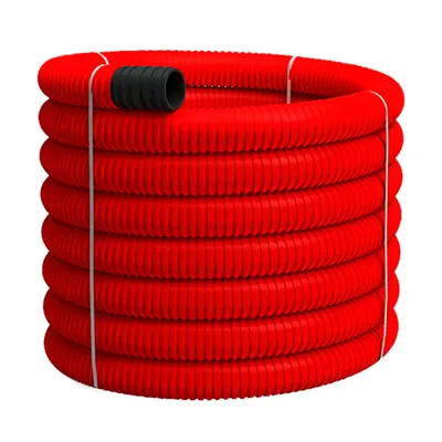 Тръба Konti електроизолационна HDPE гофрирана двупластова  ф 110 мм, 50 м, червена