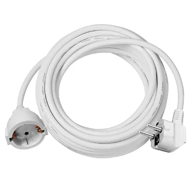 Удължител на кабели Makalon с PVC изолация  15 м, 3x1 мм2, ШВПС-В / H05VV-F, бял, 1 гнездо