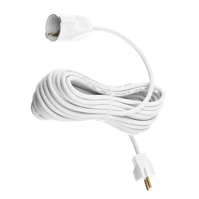 Удължител на кабели Todi с PVC изолация  10 м, 3x1.5 мм2, ШВПС-В / H05VV-F, бял, 1 гнездо