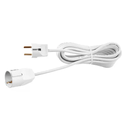 Удължител на кабели Todi с PVC изолация  5 м, 3x1.5 мм2, ШВПС-В / H05VV-F, бял, 1 гнездо