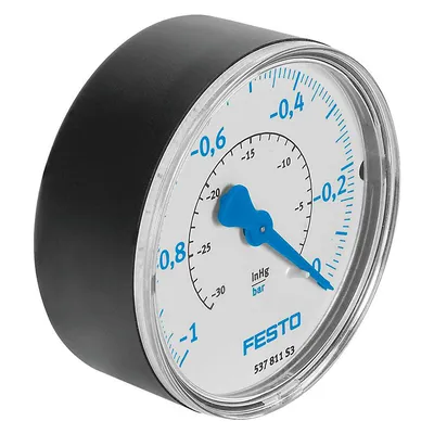 Аксиален манометър за вакуум Festo ф 40 мм, -1-0 bar, VAM-40-V1/0-R1/8-EN