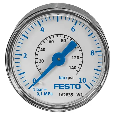 Аксиален манометър за въздух Festo сух ф 40 мм, 0-10 bar, MA-40-10-1/8-EN