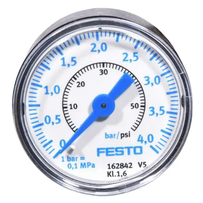 Аксиален манометър за въздух Festo сух ф 40 мм, 0-4 bar, MAP-40-4-1/8-EN