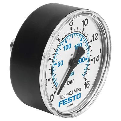 Аксиален манометър за въздух Festo сух ф 50 мм, 0-16 bar, MA-50-16-1/4-EN