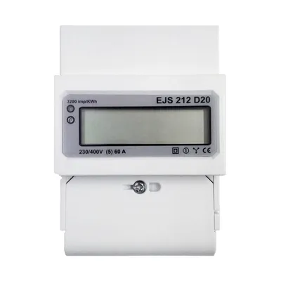 Двойнотарифен монофазен електромер Aski с LCD дисплей за DIN шина  5-60 A, EJS 212 D20