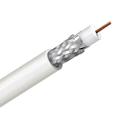 Кабел PК / RG коаксиален комуникационен 64 ohm/m, CCA, бял