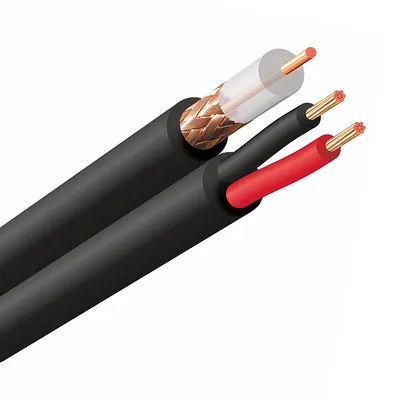 Кабел RG59 коаксиален за видеонаблюдение 59 ohm/m, Cu, 2x0.75 мм2, бял
