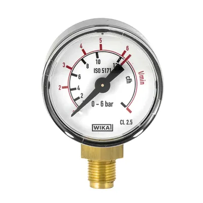 Радиален манометър за кислород Oxyturbo изходящ изходящ ф 50 мм, 0-6 bar, Mini