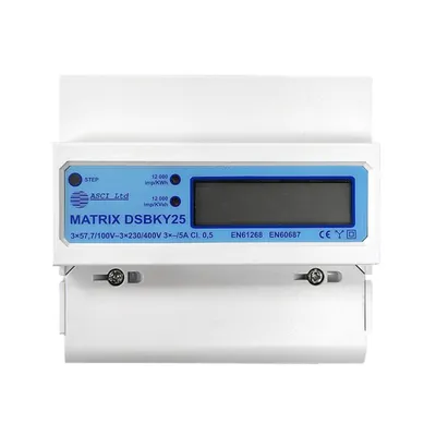 Трифазен електромер за токови трансформатори Aski четиритарифен  5 A, Matrix-DSBKY25