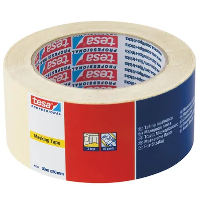 Хартиено тиксо Tesa  50 мм, 50 м, бяло, 4323
