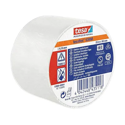 Лента Tesa електроизолационна  50 мм, 20 м, бяла, PVC, tesaflex®