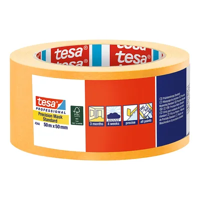 Лента за боядисване Tesa UV  хартия, 50 мм, 5 м, оранжева, 4344 Precision Mask Standard