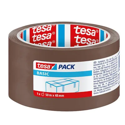 Опаковъчно тиксо Tesa 48 мм, 50 м, кафяво, Basic 58572