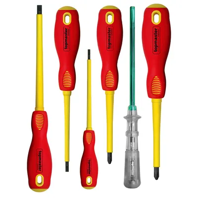 Комплект електротехнически отвертки Topmaster PH и фазомер  6 бр.