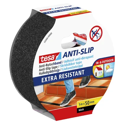 Противоплъзгаща лента Tesa за стълби 50 мм, 5 м, черна, Anti-Slip