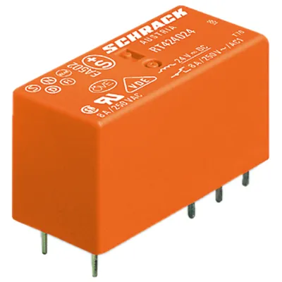Реле Schrack Technik миниатюрно за печатни платки 2 C/O, 8 A, 12 V, DC, RT