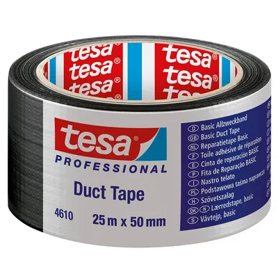 Ремонтна лента Tesa армирана  50 мм, 25 м, черна, Basic 4610
