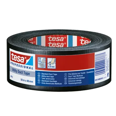 Ремонтна лента Tesa армирана  50 мм, 50 м, черна, Professional 4613