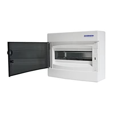 Табло електроразпределително Schrack Technik апартаментно за открит монтаж  236x215x102 мм, 40 IP, бяло/опушена врата, 8 модула