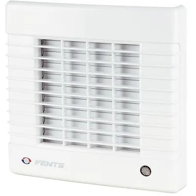 Вентилатор за баня Vents за стенен монтаж с автоматична клапа  18 W, 98 м3/ч, 165х165х92 мм, бял, MAT 100