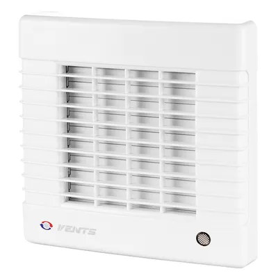 Вентилатор за баня Vents за стенен монтаж с автоматична клапа  22 W, 185 м3/ч, 190х190х98 мм, бял, MA 125