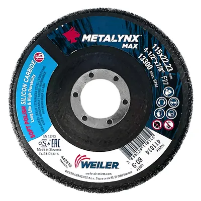 Диск за полиране Weiler от филц за ъглошлайф 115х22.2 мм, P80, Metalynx