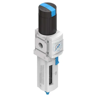 Филтър регулатор Festo с манометър 1700 л/мин, 1/4 ", 40 µm, MS4-LFR-1/4-D6-ERM-AS
