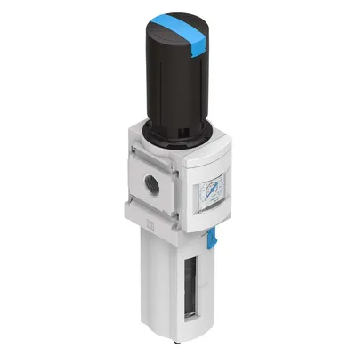 Филтър регулатор Festo с манометър 2500 л/мин, 1/4 ", 40 µm, MS6-LFR-1/4-D7-ERV-AS