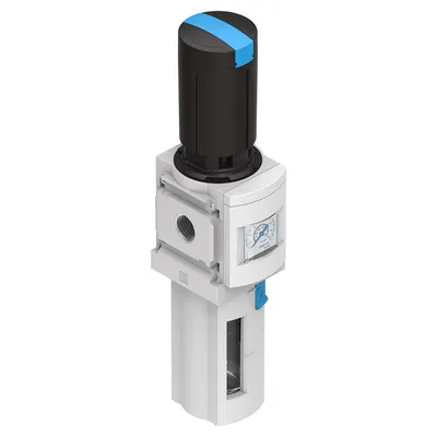 Филтър регулатор Festo с манометър  4500 л/мин, 1/2 ", 40 µm, MS6-LFR-1/2-D7-ERM-AS