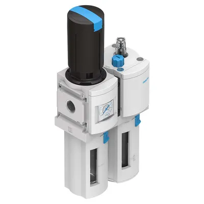 Филтър регулатор Festo с манометър и разпределител  3700 л/мин, 1/2 ", 40 µm, MSB6-1/2-FRC5:J1M1