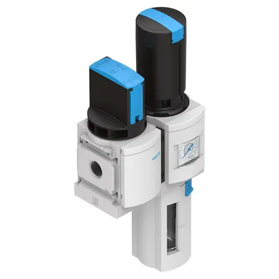 Филтър регулатор Festo с манометър и разпределител 5500 л/мин, 1/2 ", 40 µm, MSB6-1/2:C3:J120-WP