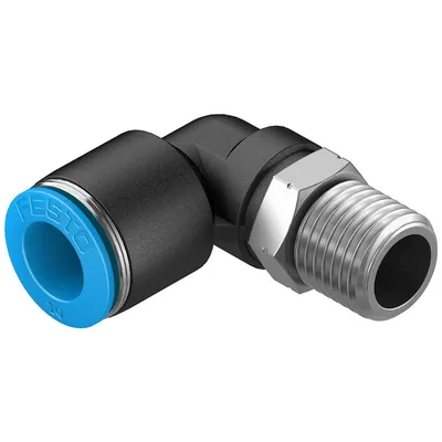 Коляно пневматично Festo Push In шлаух - резба  1/4", шлаух 10 мм, QSL-1/4-10