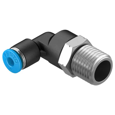 Коляно пневматично Festo Push In шлаух - резба 1/4", шлаух 4 мм, QSL-1/4-4