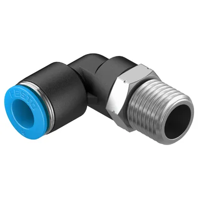 Коляно пневматично Festo Push In шлаух - резба 1/4", шлаух 8 мм, QSL-1/4-8