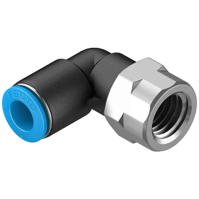 Коляно пневматично Festo Push In шлаух - резба 1/4", шлаух 8 мм, QSLF-1/4-8-B